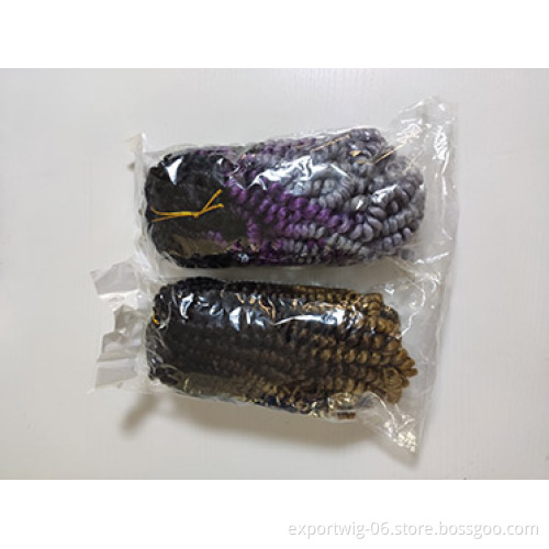 Wholesale Synthetic Spring Twist Hair 8 inch Crochet Braid Hair Extension Ombre Crochet Curly Braids hair Spring Twist